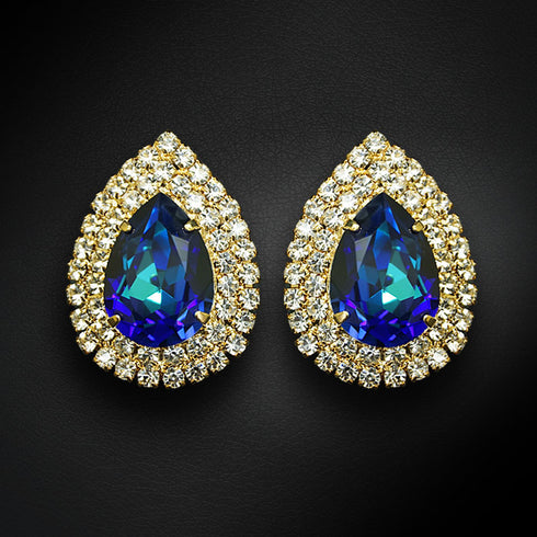 Auskarai "Jasmīnas (Bermudos mėlyna)" su Swarovski™ kristalais